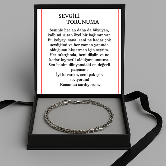 “Sevgili Torunuma” Gurmet Paslanmaz Çelik Bileklik